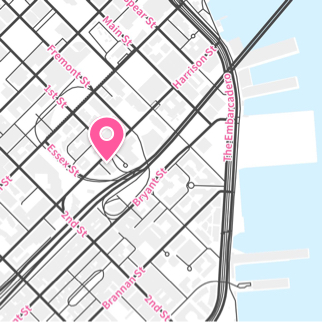 A map of San Francisco near the venue